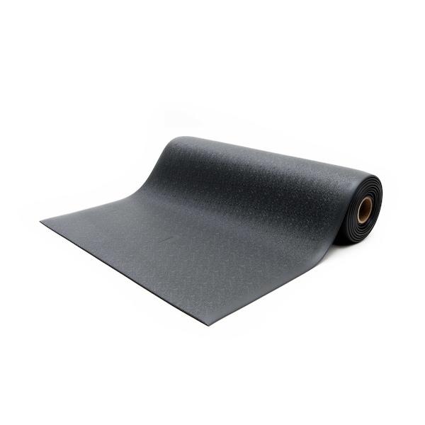 Antifatigue Mat, 10 ft. L x 3 ft. W, 3/8 in Thickness, Textured, Black